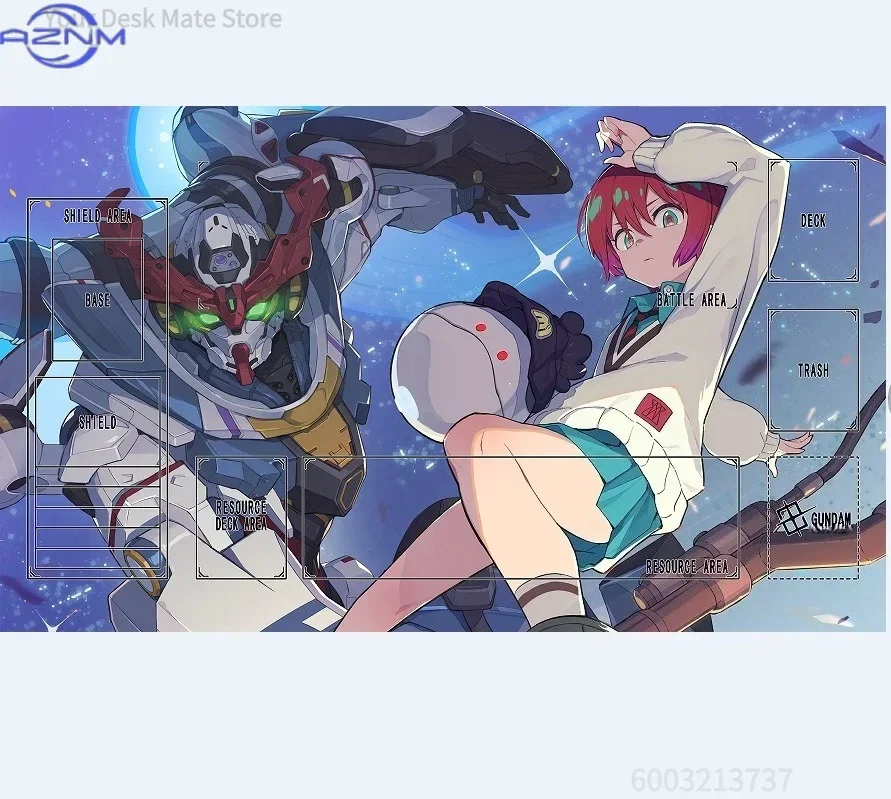 Gundam Witch From Mercury Custom GCG TCG Playmat Waterproof Non-Slip Rubber Desk Mat for Card Game Board Game Player Collector