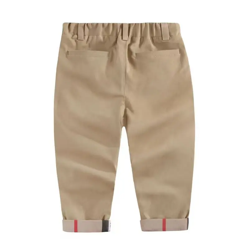 Pantalones informales de algodón para niños, pantalón de cuadros versátiles a la moda, talla media, otoño e invierno, novedad de 2023