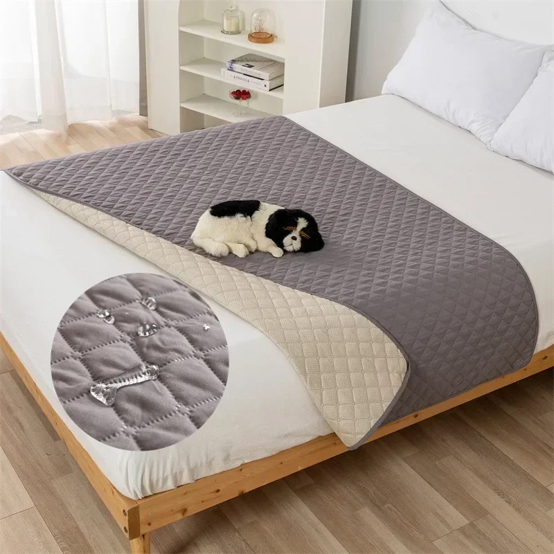 Water Repellent Pets Blanket Bed Mattress Bedspread Cover Cat Solid Color King Size Double Pads Home Dog Mattress Dust Protector