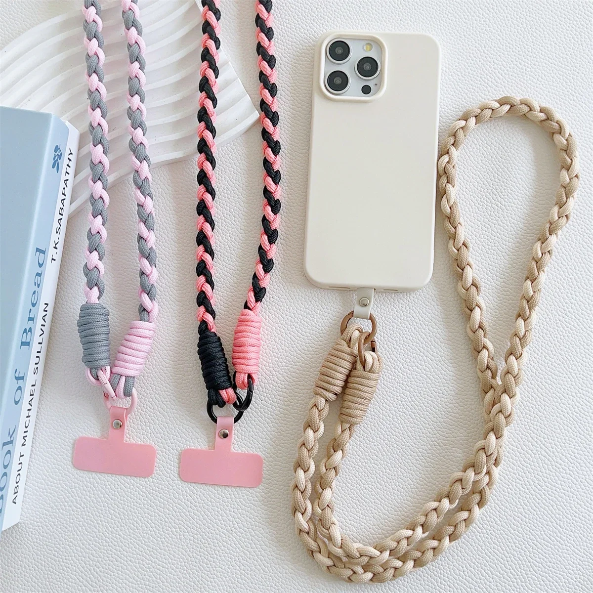 Crossbody Shoulder Straps Coloful Lanyard Keychain Key Ring Braided Rope with High Quality Replacement Patch for Accessories