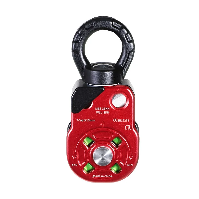 Outdoor Climbing Aluminum Alloy Universal Double Pulley for High-Altitude Working