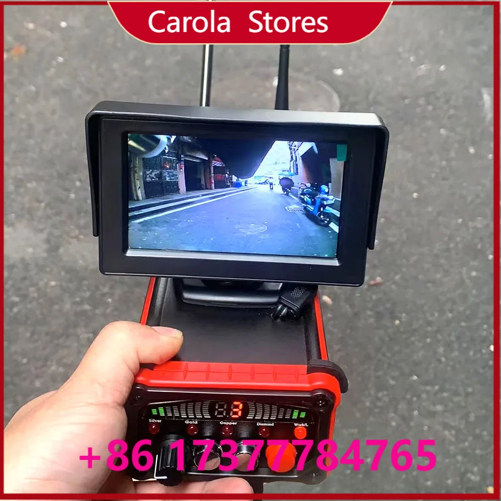 Adjustable long-range scan 100-1000m & max detecting depth up to 30m, independent mode switch for Gold/Silver/Copper/Diamond