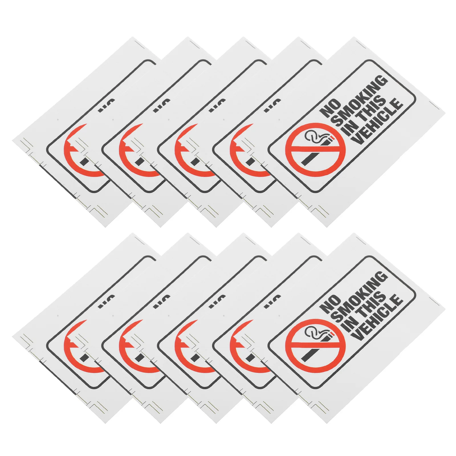

10PCS No Stickers Waterproof Laminated Film Traffic Safety Signs Anti Smoking Decals for Vehicles Warning Smoke Stickers