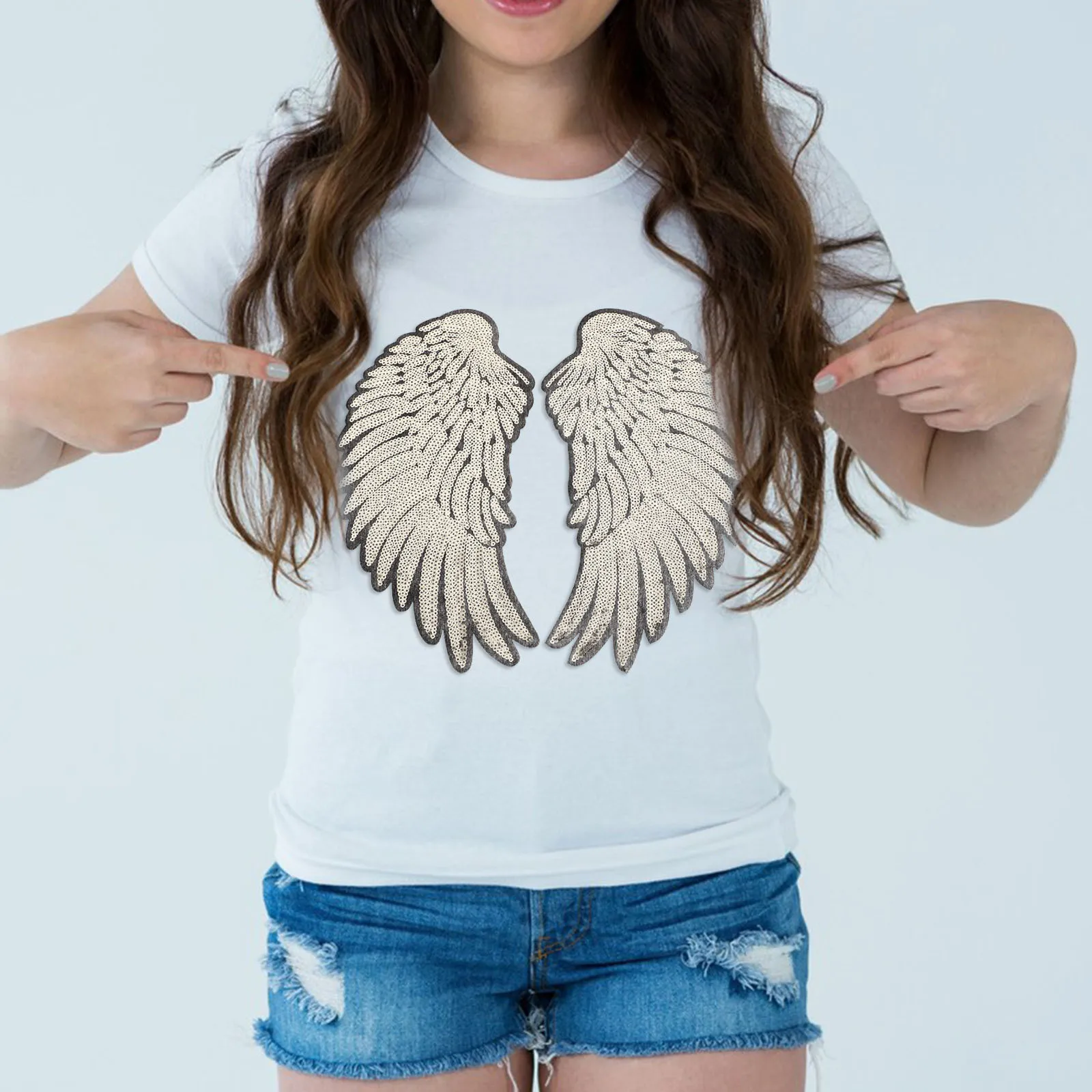 

Sequins Wings Patches Wing Shape Applique For Jeans T-Shirt Repair Sewing Decoration Craft Patches Handicraft Sewing