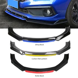 4PCS Universal Car Front Bumper Lip Body Kit Spoiler Splitter Gloss Red Front Under Lips Diffuser Spoiler Car Front Shovel Parts