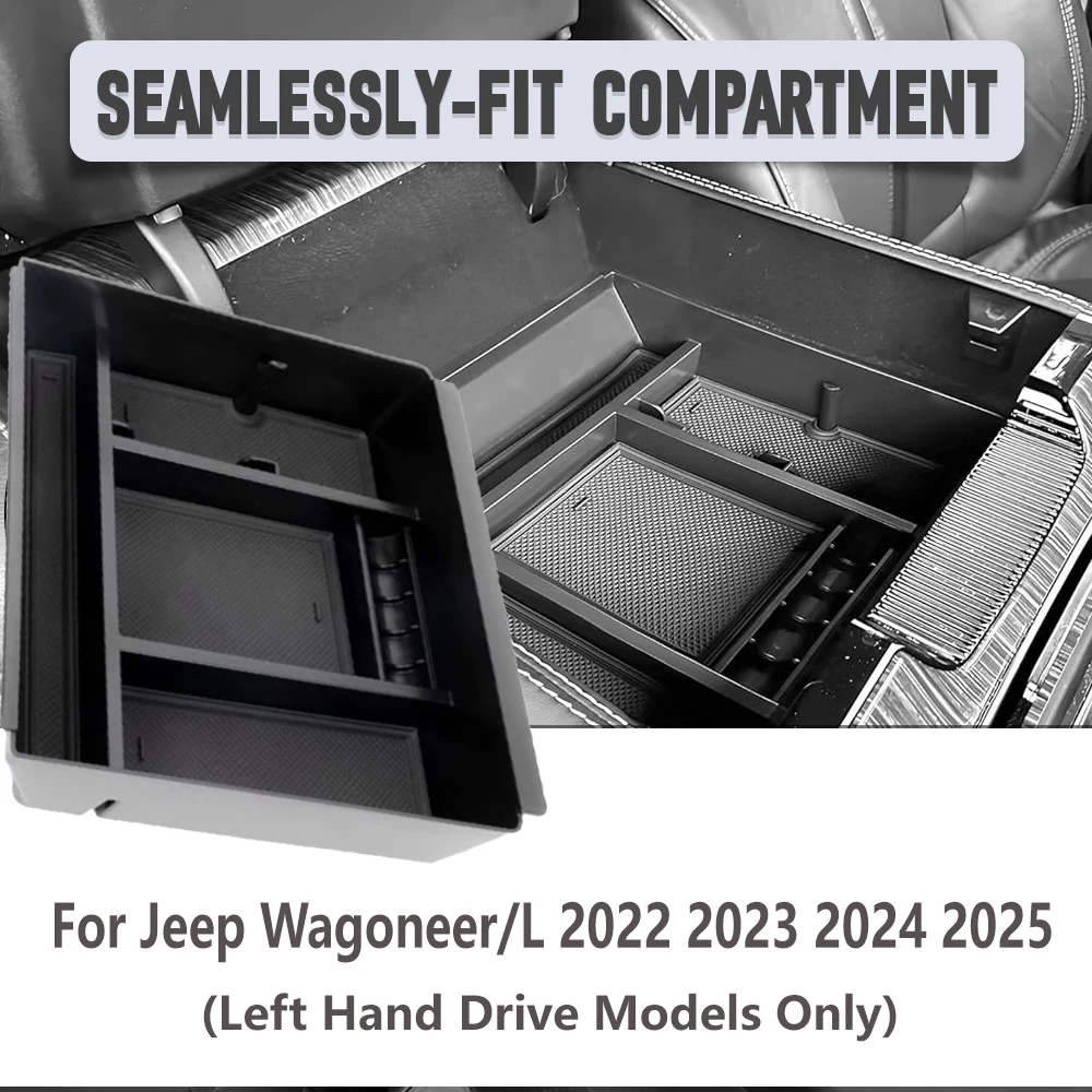 

Center Console Organizer With Mat For Jeep Wagoneer/L 2022 2023 2024 2025 Car Center Console Storage Armrest Storage Box
