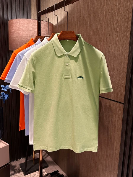 

Fre Comfortable Men's Collared ort Sve T-irt Pure Color Versatile Sle Summer New Arrival Slim Fit Faion Urban Wear