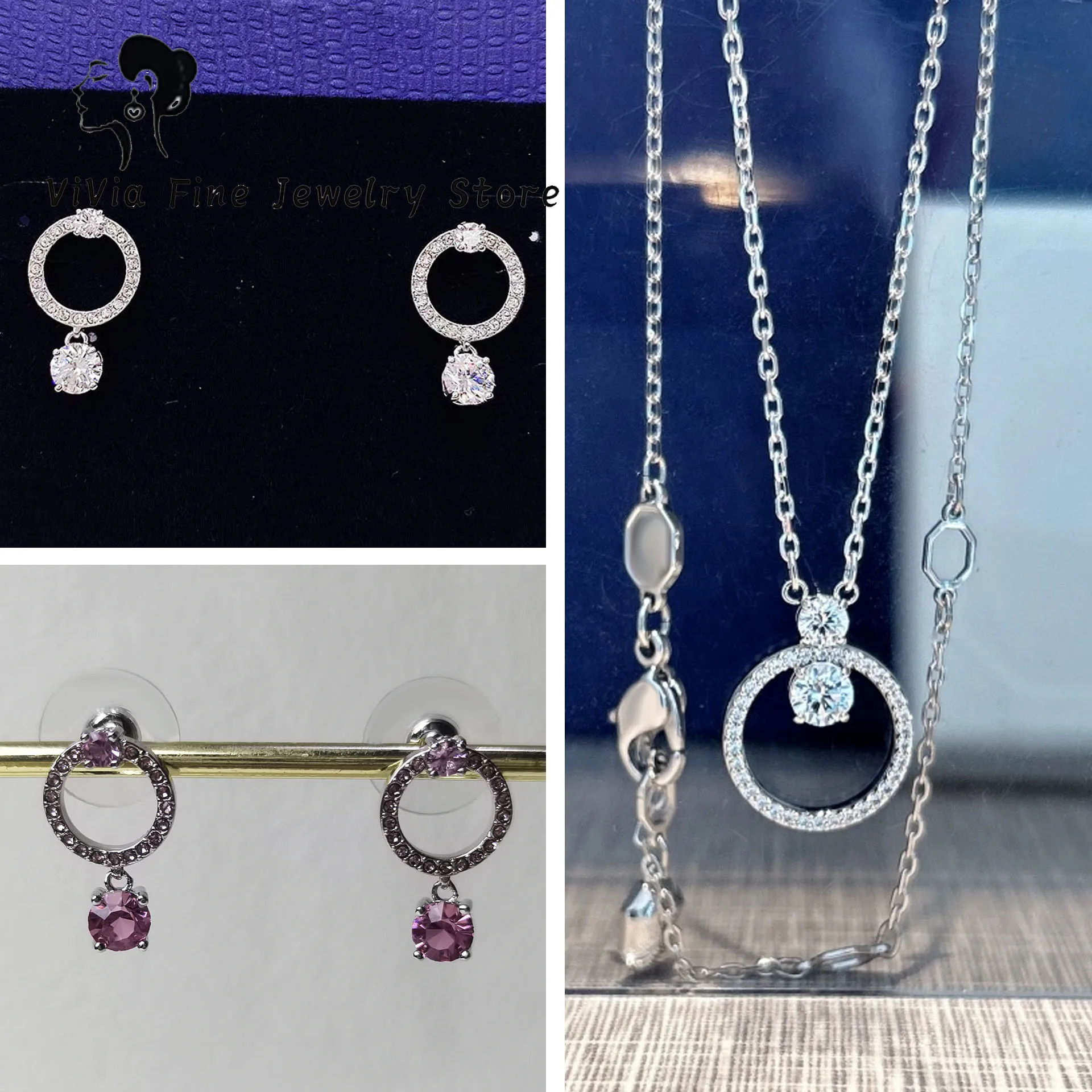 

New Trend Round Delicate for Women Pendant Necklace Earrings Ring 2025 Luxury High Jewelry Set Commemorative Gift