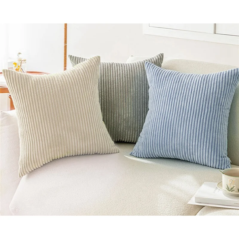 ABGR-ชุดผ้าลูกฟูกนุ่ม 4 ชิ้น ดีไซน์ทันสมัย ผสมและจับคู่กับตกแต่งบ้านของคุณ ไม่รวมหมอน (45 X 45 ซม.)