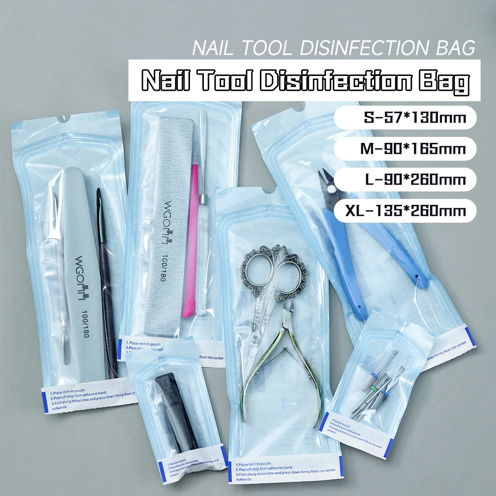 200/50pcs Self-sealing Sterilization Pouches Bags 4 Sizes Medical-grade Bag Disposable Nail Art Tattoo Accessories Supplies