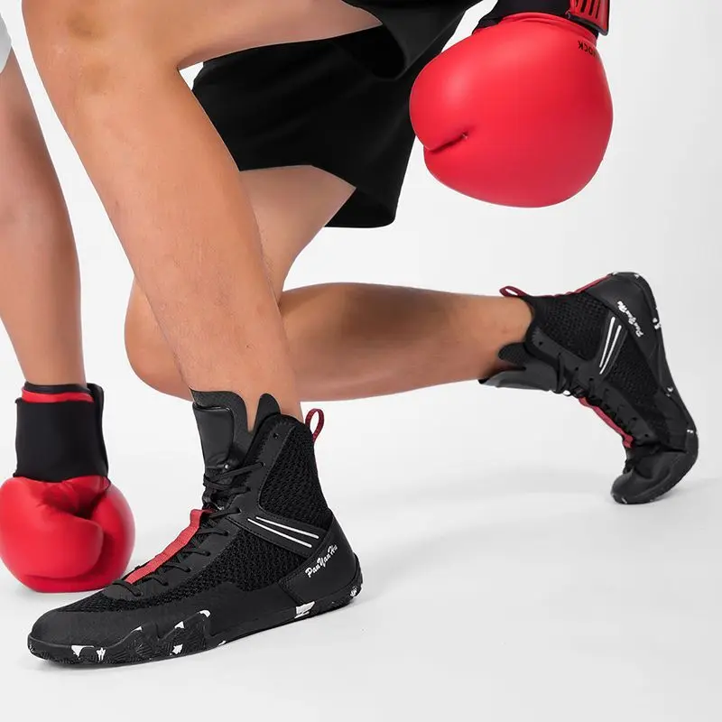 

2025 Professional Unisex Low-Top Boxing Shoes Training for Sanda MMA Muay Thai Kickboxing Wrestling