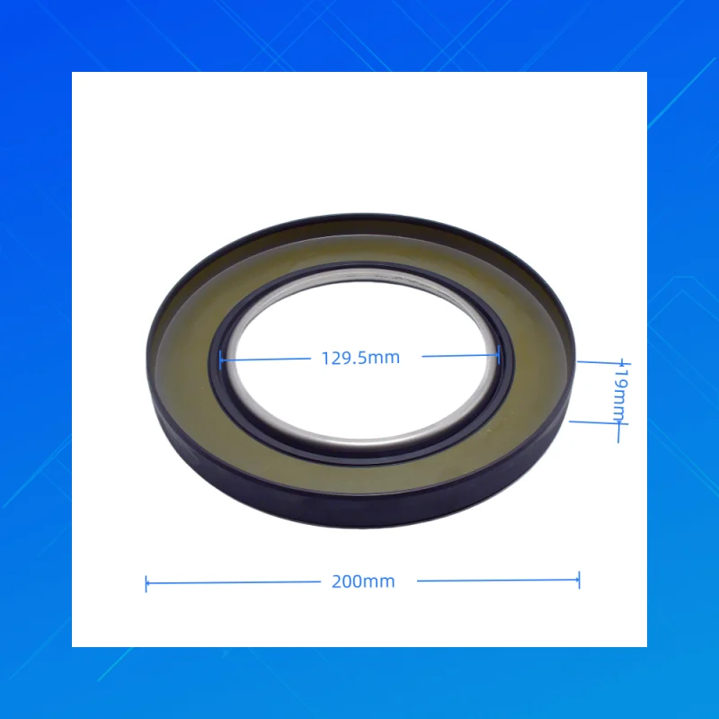 

DMHUI high-quality oil seals, with dimensions of 129.5 x 200 x 19mm,SS+NBR ,applicable to Poclain Hydraulic motor oil seal