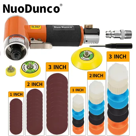 미니 오비탈 2/3인치 에어 샌더 공압 광택기 그라인더 버퍼 이중 작동 트랙 광택기 키트 (자동차 광택용) - 1