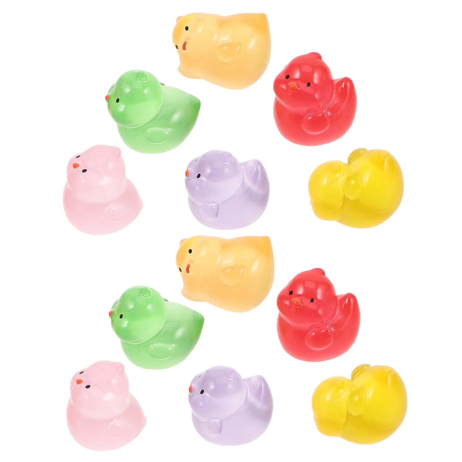

12Pcs Luminous Mini Resin Chickens Glow in The Dark Tiny Chicken Statues for Fairy Garden Micro Landscape Decorative Accent