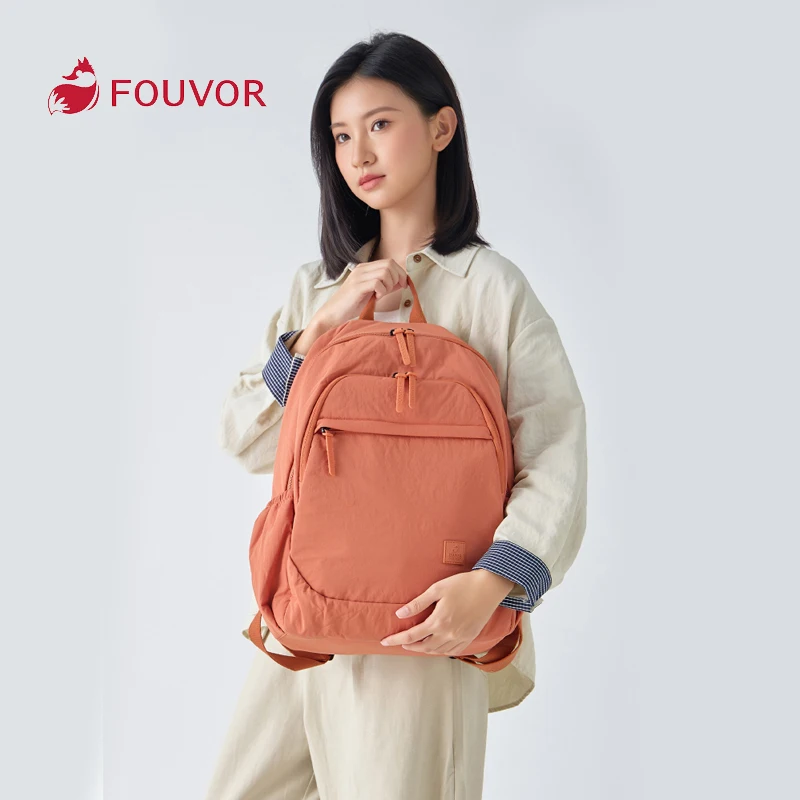

Fouvor Airplane Cabin Backpack Internal Slip Pockets Large Travel Bags Nylon Computer Compartment Woman 's Laptop Bags 3071-15