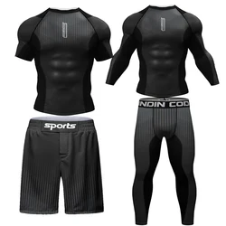 Ensemble de boxe Rashguard pour homme, Jiu Jitsu MMA, T-shirt et pantalon, Grappling Herb J Gi, Rash Guard, Vêtements de sport, Gym Muay Thai Shorts