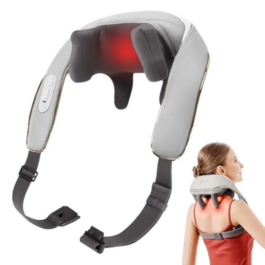 

2025 Cordless Neck and Shoulder Massager with Deep Tissue 6D Kneading and Heat Therapy for Pain Relief Portable Design Ideal fo