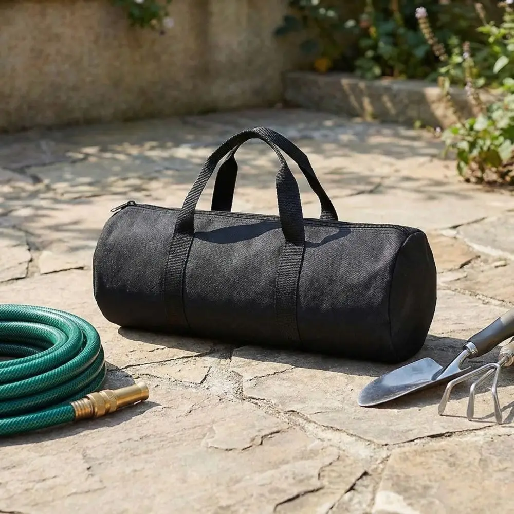 

Large Capacity Storage Bag Lightweight Cylinder Shape Tent Stake Bag Wear-Resistant Thickened Cowhide Nail Bag Electrician Tools