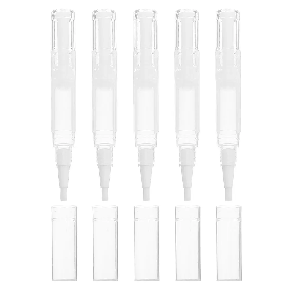 

5 Pcs Nail Polish Pen Lip Gloss Exfoliating Oil Filling Cuticle Oils Case Plastic Brush Empty Mascara Tube Click