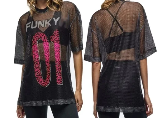 New Arrival Women T Shirts Top Tee Short Sleeve Men Running Net Mesh Top Clothes 0978