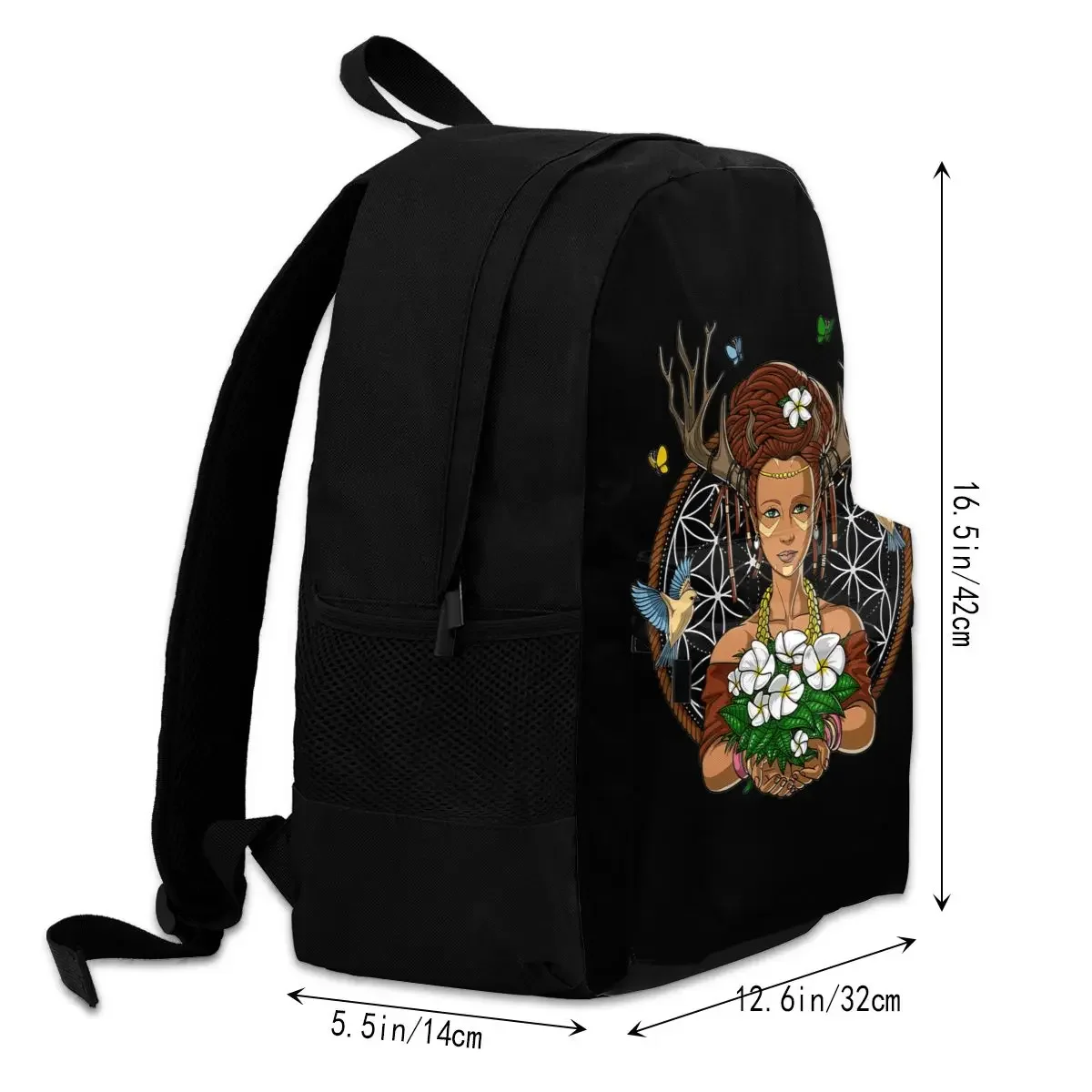 Ayahuasca Shaman Hippie Psychedelic Dmt Fantasy Forest Witch Large Capacity Backpack Foldable Sports Style