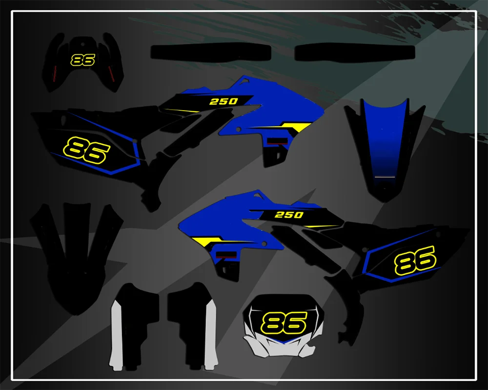 motorcross Sticker kit FOR Yamaha YZF250 YZF450 2024 2025 2026 yzf250 2024 Stickers Pattern decoration background