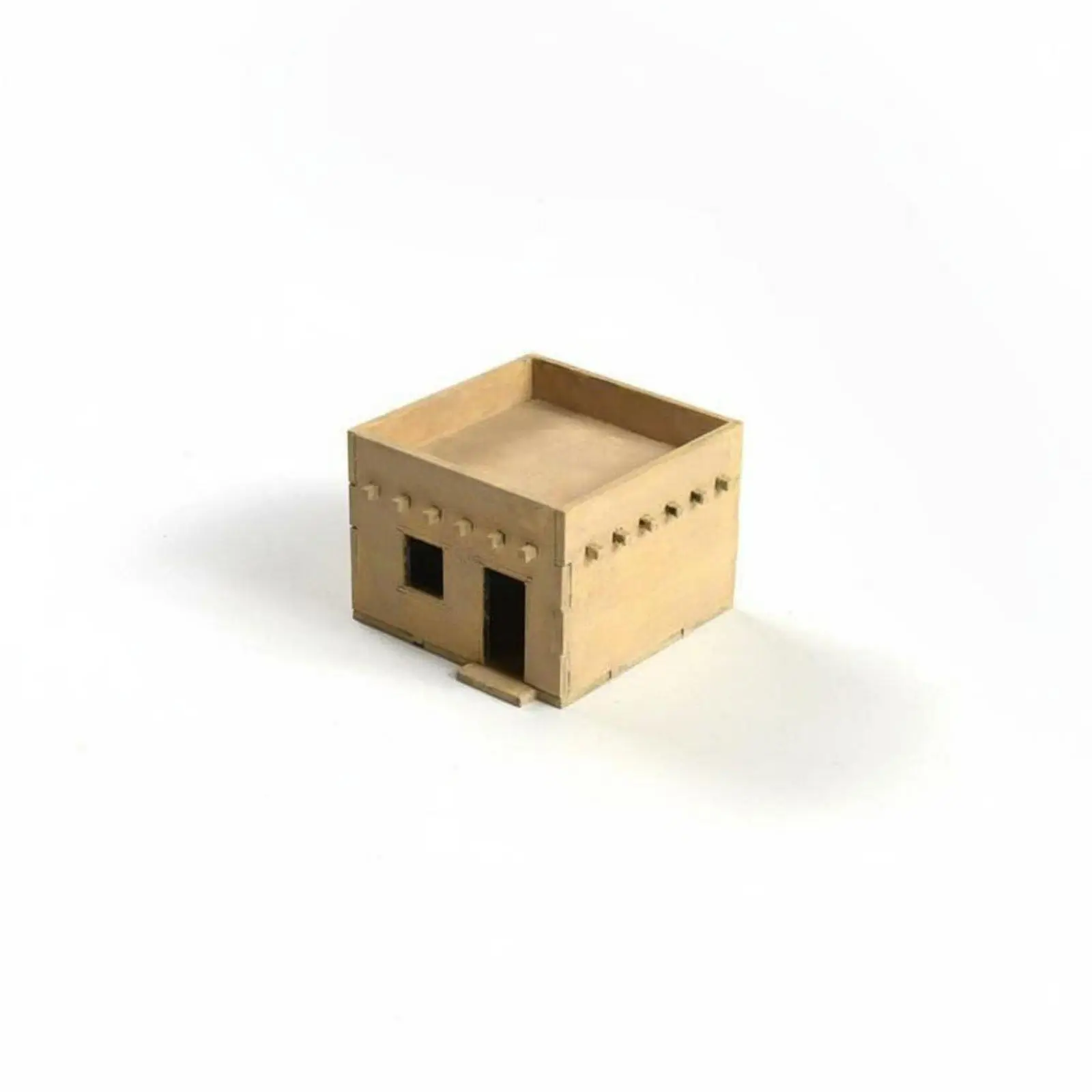 Handmade Gift 1:72 Scale House Model Natural Wood Tabletop Scenery Customizable
