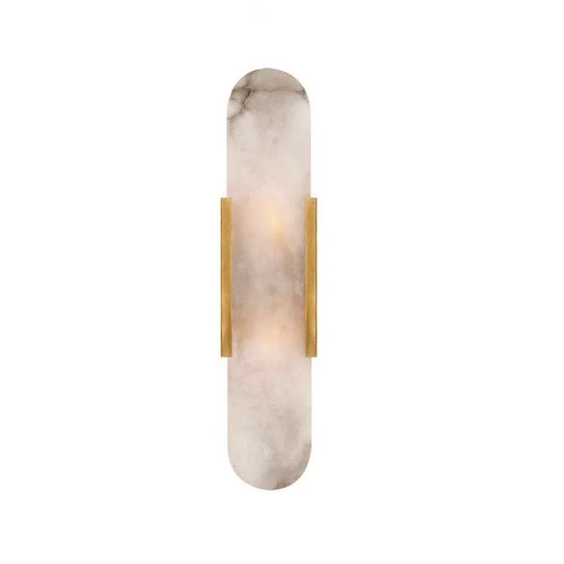 Modern minimalist all-copper natural marble minimalist art designer background wall aisle bedside wall lamp