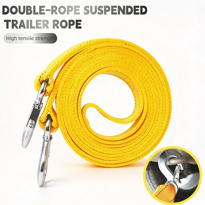 5M5T Ultra-Thick Covering Strong Car Tow Rope with Safety Snap Hook, Suitable For Off-Road Car Tow Rope Rescue Accessories