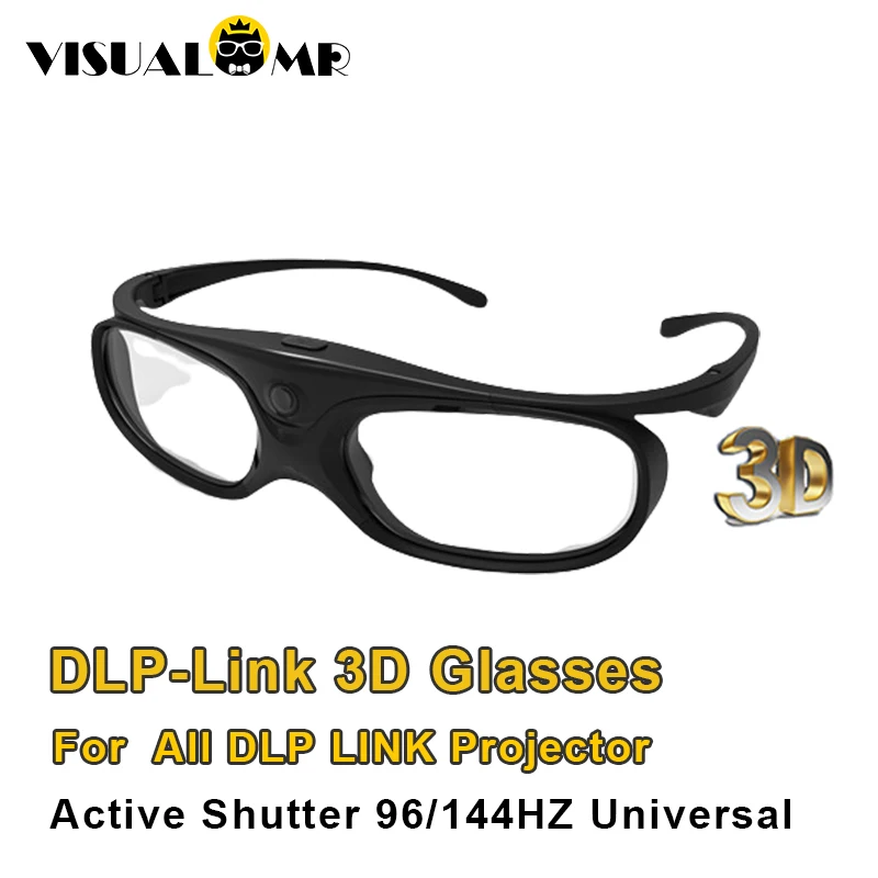 Hot Active Shutter 3D Glasses 96/144HZ Universal DLP-Link USB Rechargeable for All DLP LINK Projector BenQ Dell Acer Optama Sony