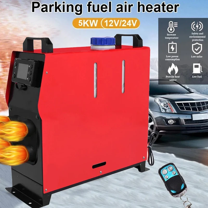 5000W 12V/24V Car Heater Air Diesel Heater Aluminum Shell All in One Parking Heater LCD Thermostat Fast Heating Engine Preheater