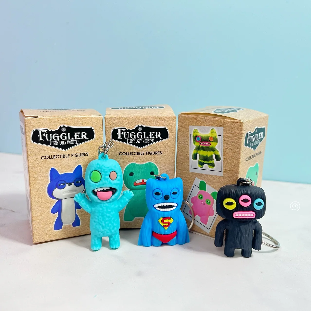 صندوق أعمى مصنوع يدويًا مكون من 24 قطعة من Fuggler Tooth Monster، نموذج PVC، حقيبة ظهر عصرية للدمية، قلادة، سلسلة مفاتيح، هدية لعبة للأطفال