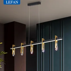 Postmodern lamp luxury LED chandelier copper crystal Pendant lamps Nordic home interior lighting living room kitchen dining room