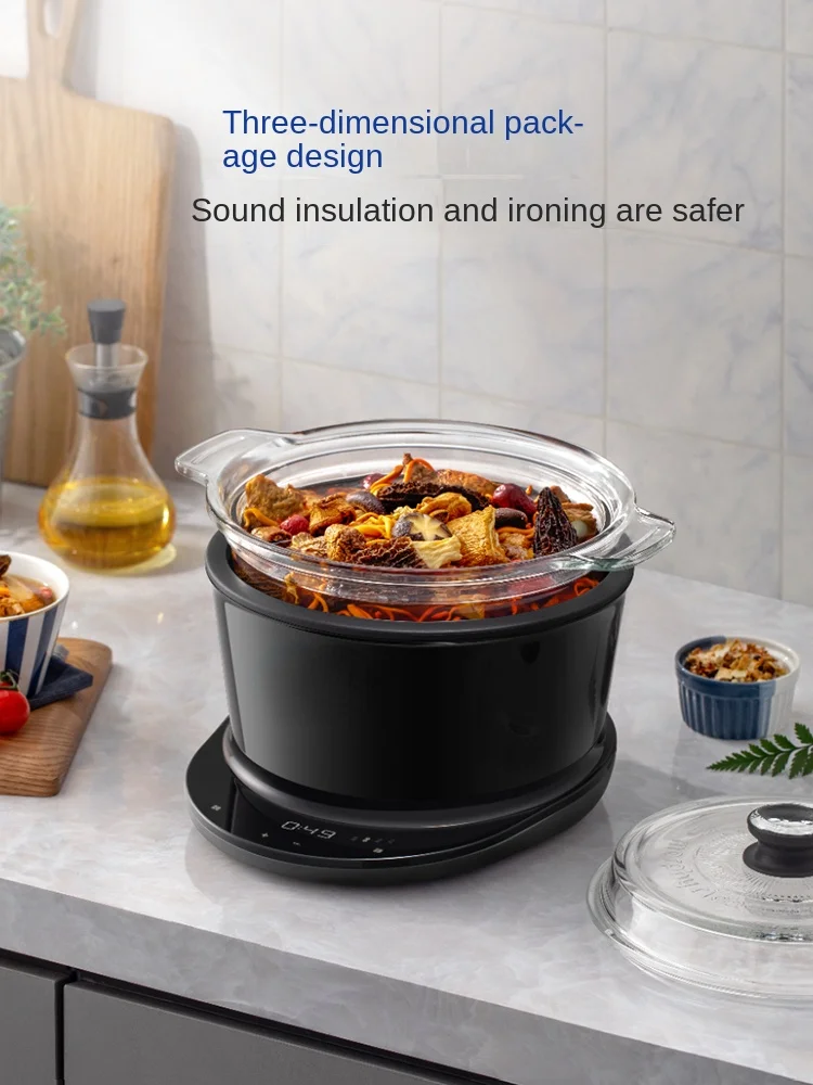 MultiFunctional Household Health Cooker Water-Proof Bird's Nest Stew Ceramic Automatic Porridge Cooking Electric Slow Cooker Pot