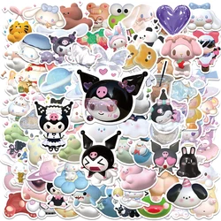 Pegatinas 3D de Anime Sanrio para niñas, calcomanías de vinilo con diseño de Hello Kitty, My Melody, Kuromi, Cinnamoroll, DIY, 59/110 piezas