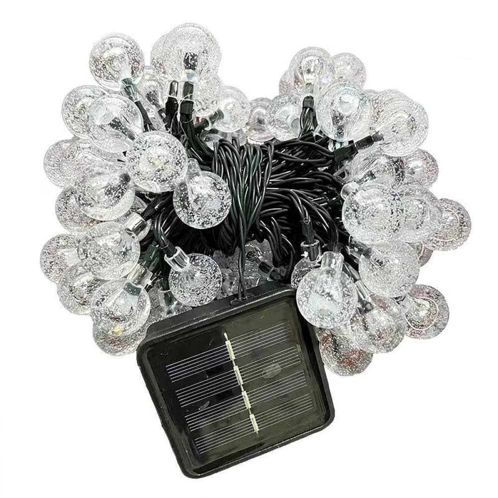 LED Solar String Lights Bubble Globe Lamps Outdoor Waterproof Decorative Lighting For Garden Yard Terrace Wedding Festival Party