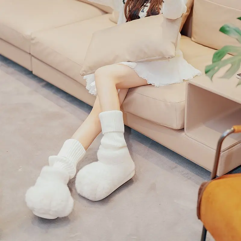  شامل القط باو المرأة نعال من القطن الشتاء الدفء لطيف أفخم المنزل أحذية قطنية ABDL لعب الأدوار هدية طالب عنبر #3