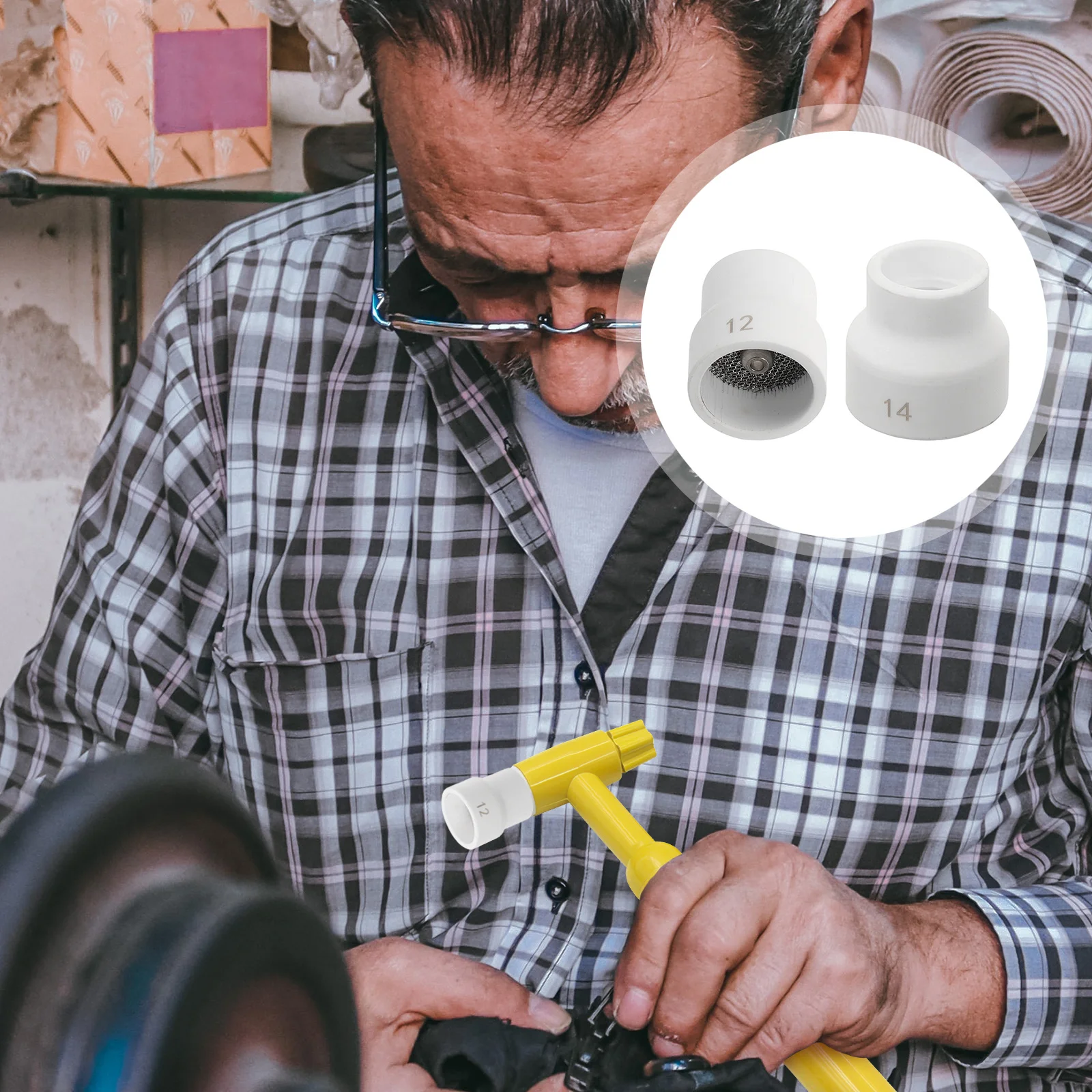 

2Pcs Cup for Tig Welding Torch Replacement Ceramic Nozzle Shield High Durability Stainless Steel Welding Accessory Reliable