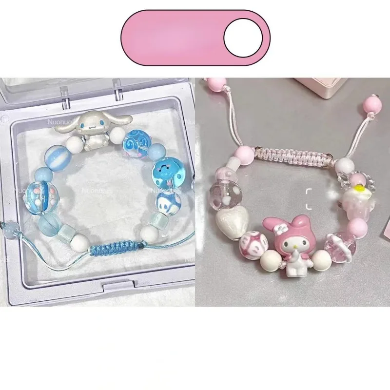 Cute Sanrio My melody cinnamoroll new cartoon student creative fashion personality high-value macaron woven beaded bracelet gift