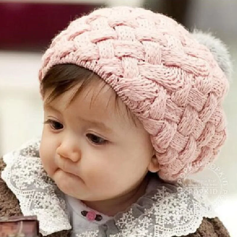 Winter Autumn Girls Boys Wool Cap Knitted Newborn Crochet Baby Hat Children Beanie Infant Toddlers Sweater Knit Crochet Beret