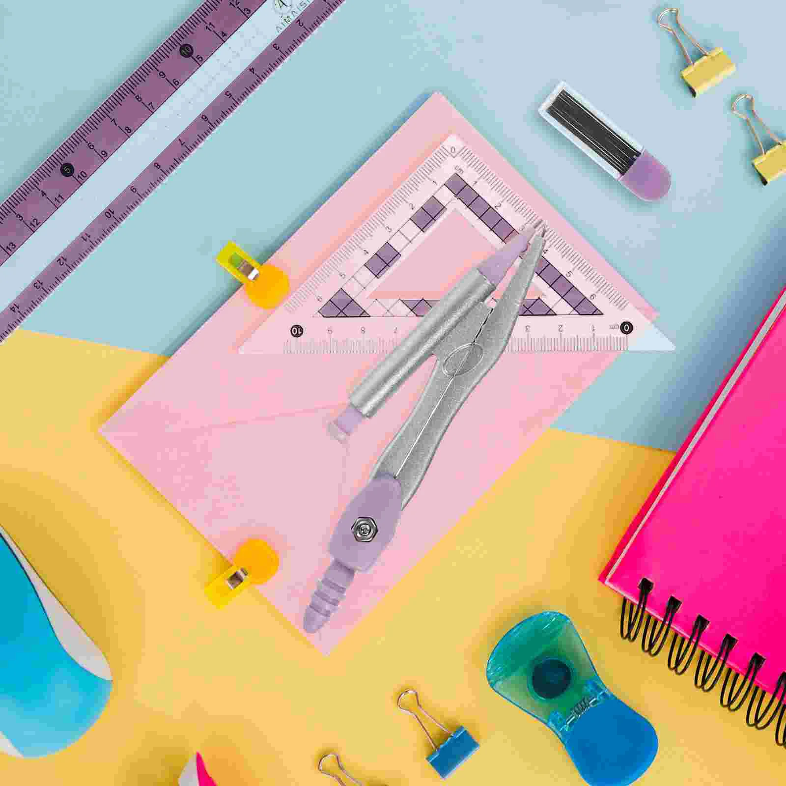 Ruler Set Kids Pen Stationery Scale Office Compass Multi-functional Kit Drawing Protractor for Geometry Square Foot Student