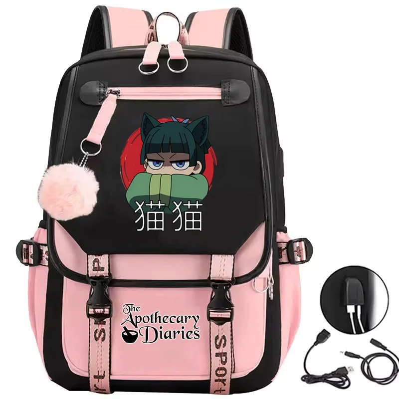 

The Apothecary Diaries Backpack Fashion Teenager High-capacity Backpack Girls Cartoon Maomao School Bags Women Travel Rucksack