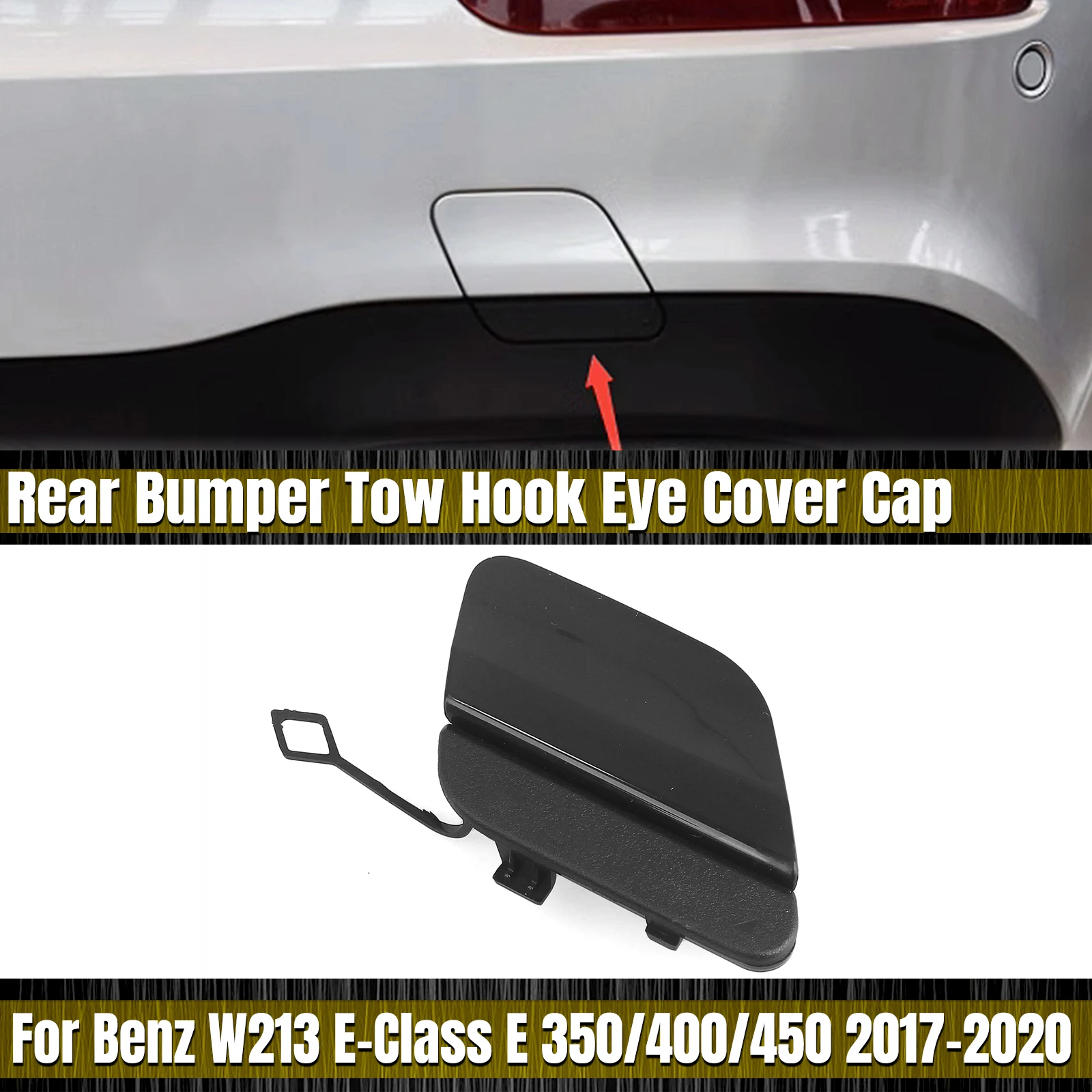 Rear Bumper Tow Hook Eye Cap Trailer Cover Towing For Mercedes Benz W213 E Class E350 400 450 2017 2018 2019 2020