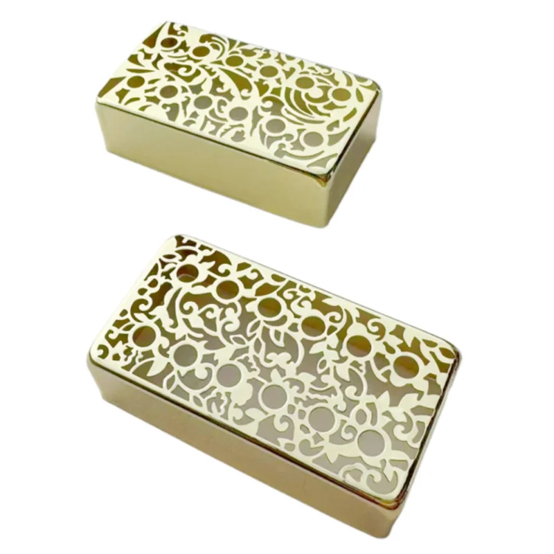 

A51Q-Cupronickel 50Mm And 52Mm Pickup Covers For LP Guitar- Hollowed Out Pattern Pickup Frame Set Pole Spacing