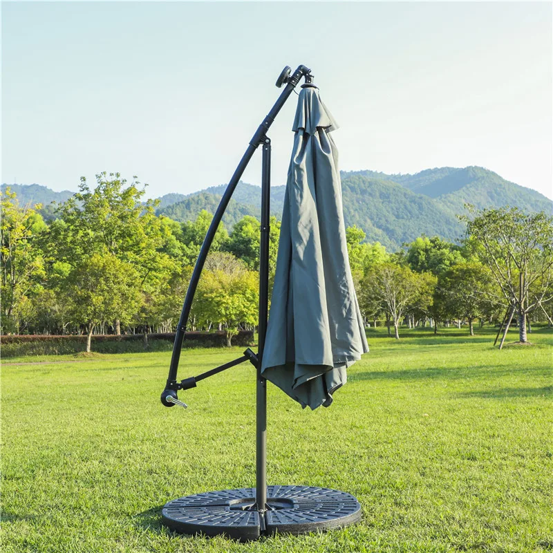 

Factory Direct Sales High Quality Durable All Iron Outdoor Sunshade With Lights, Large Banana Umbrella Fishing Garden Umbrella