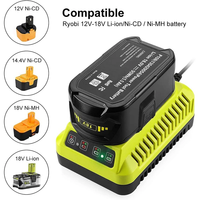 P117 Battery Charger For Ryobi 12V-18V NI-CD NI-MH Li-Ion Battery For Ryobi P102 P103 P104 P105 P107 Battery