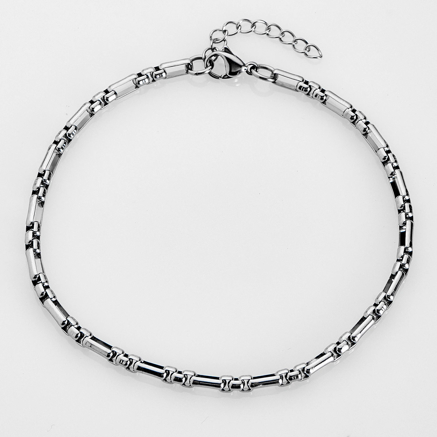 2,5mm/3,0mm/3,5mm Figaro Edelstahl Handgefertigte Lange Box Fußkette Halskette Quadratische Perle 3:1 NK Kette für DIY Schmuckherstellung – Detail 6