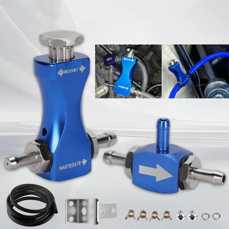 Universal Aluminum Manual Turbo Boost Controller Pressurize Regulating Adjustable Valve Bleed Turbocharger Regulator Kit