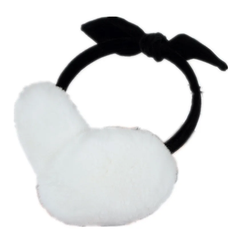 

Winter Warm Real Rex Rabbit Fur Earmuffs Adjustable Cute Ear Warmer Fluffy Winter Accessories for Children and Adult