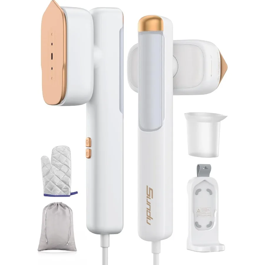 

Портативный портативный отпариватель для одежды 2-в-1 для одежды с непрерывной парой на 20 минут, резервуар для воды на 100 мл, легкий вес 1000 Вт